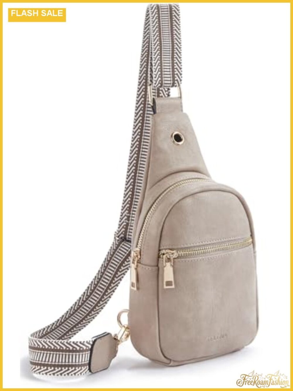 Faux Leather Crossbody Sling Bag Embroidered Strap Travel Purse